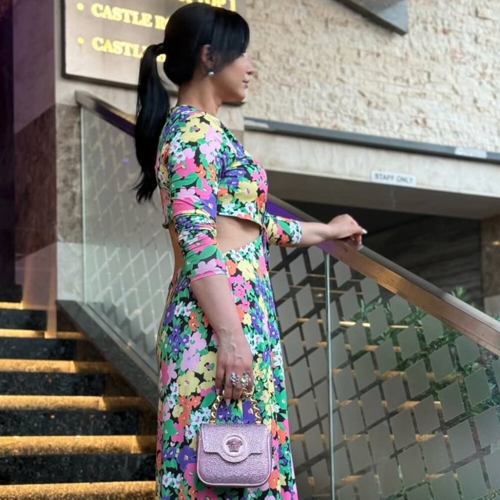 AFRM neon cutout dress